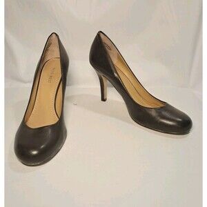Nine West Ambitious Dark Brown 3.5" Stiletto Heels Leather Barely Worn Size 9M